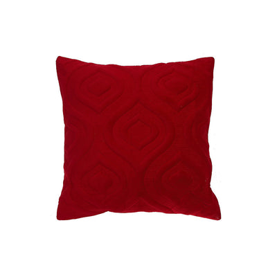 Velvet Impression Cushion Red - Set of 2|Coussin rouge en velours avec relief - ensemble de 2