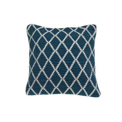 Ribbed Diamond Cushion Teal - Set of 2|Coussin côtelé bleu sarcelle à motif de diamants - ensemble de 2