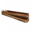 Set of 2 Mango Wood Long Trays with Handle