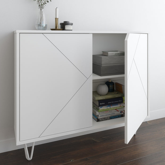 Nordika 2-Door Accent Cabinet - White