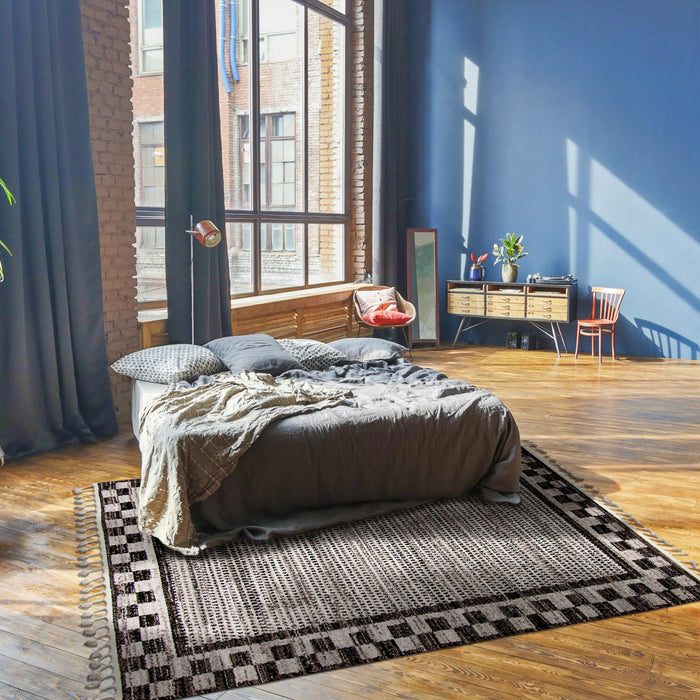 Vera Quattro Ivory/Grey Area Rug - 7'10\" x 10'5\"