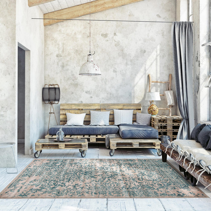 Corinne Aqua 5'3\" x 7'7\" Area Rug