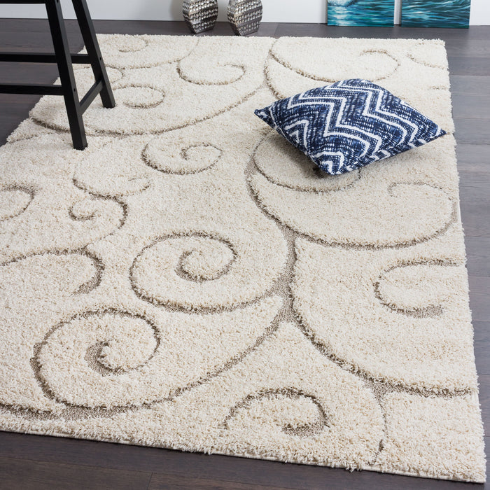 Oakville Cream Curves 4x6 Area Rug