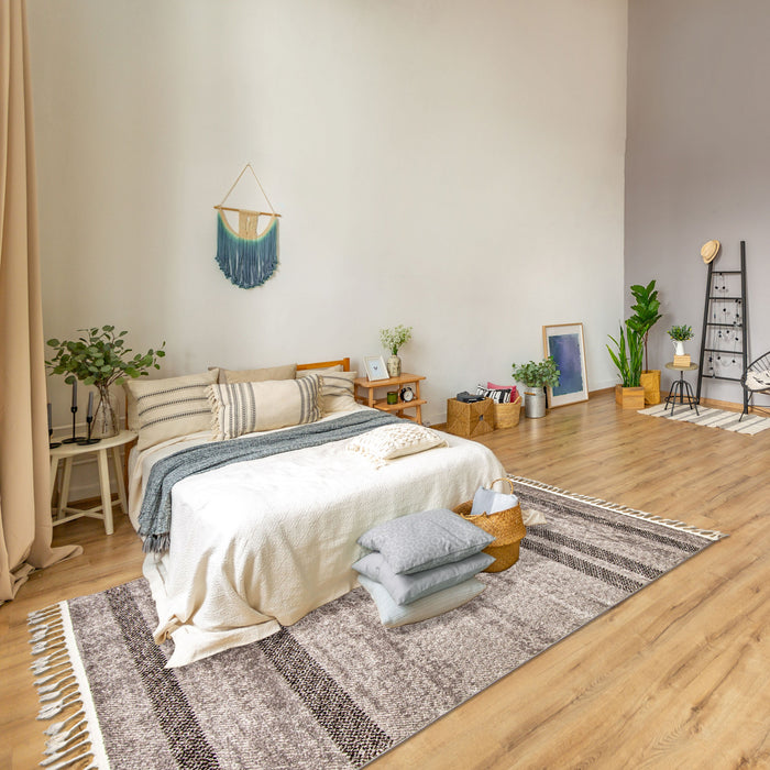 Vera Coastal Grey/Ivory Area Rug - 5'2\" x 7'5\"