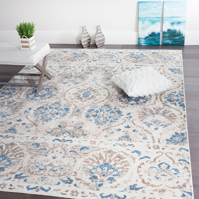 Shi Flora Blue 3x5 Area Rug