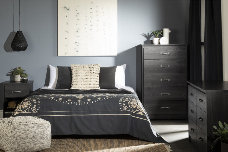 Tassio 1-Drawer Nightstand - Grey Oak