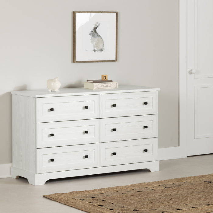 Hazen 6-Drawer Dresser - White Pine