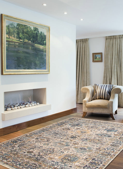 Bolivar Yalameh Blue-Ivory Area Rug - 5'3\" x 7'6\"