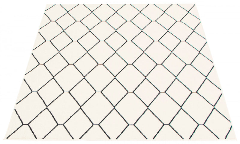 August White-Navy 5'3\" x 7'3\" Area Rug