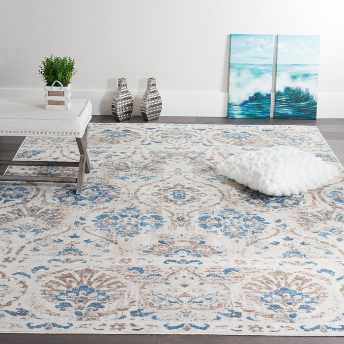 Shi Flora Blue 3x5 Area Rug