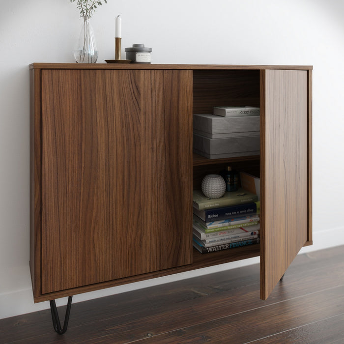 Nordika Slim 2-Door Accent Cabinet - Walnut
