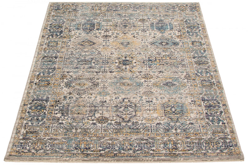 Bolivar Yalameh Blue-Ivory Area Rug - 5'3\" x 7'6\"