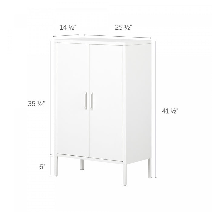 Crea Metal 2-Door Accent Cabinet - Pure White