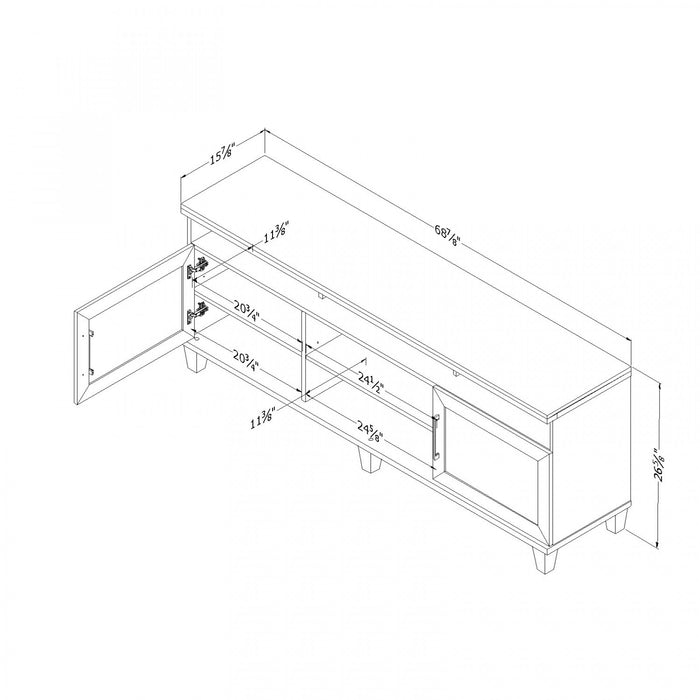 Adrian 70\" TV Stand - Black Oak