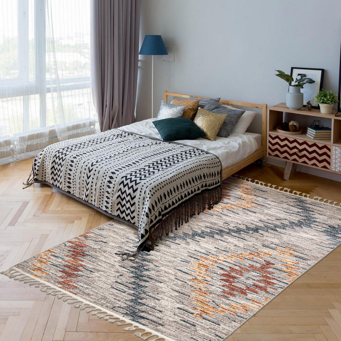 Vera Sun Ivory/Blue Area Rug - 7'10\" x 10'5\"