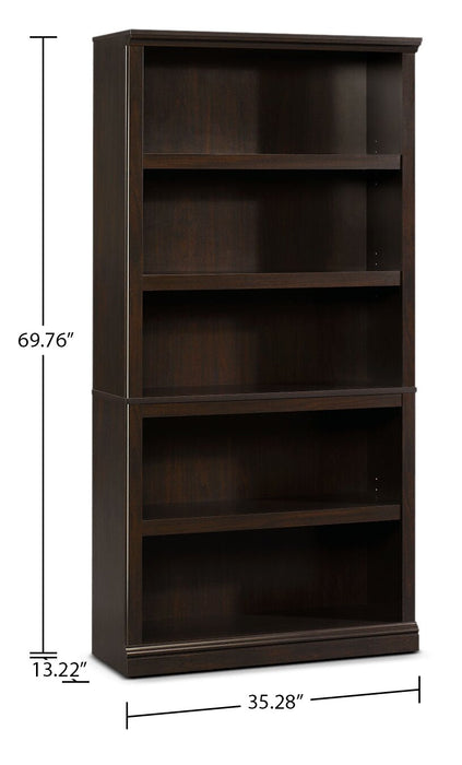 Florida 35.28 5-Shelf Bookcase - Dark Brown