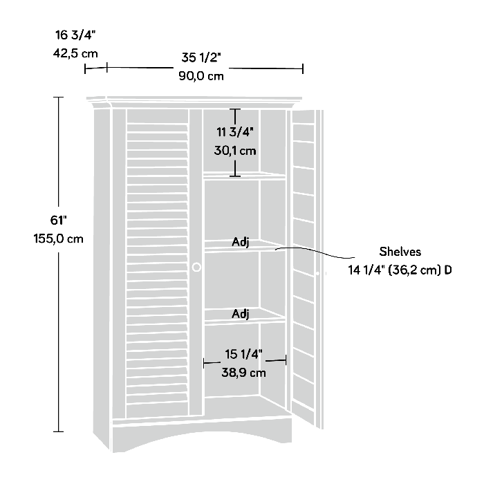 Harbor View 35.5\" Storage Cabinet - Salt Oak