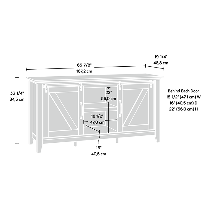 Dakota Pass 65\" Rustic TV Stand with Storage and Cable Management for TVs up to 75\"- Light Brown