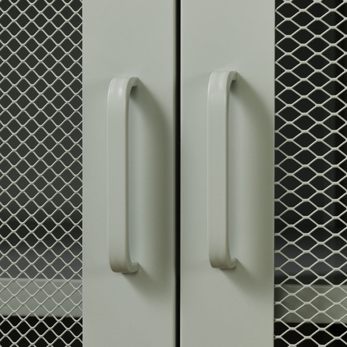 Crea Metal Mesh 2-Door Accent Cabinet - Sage Green