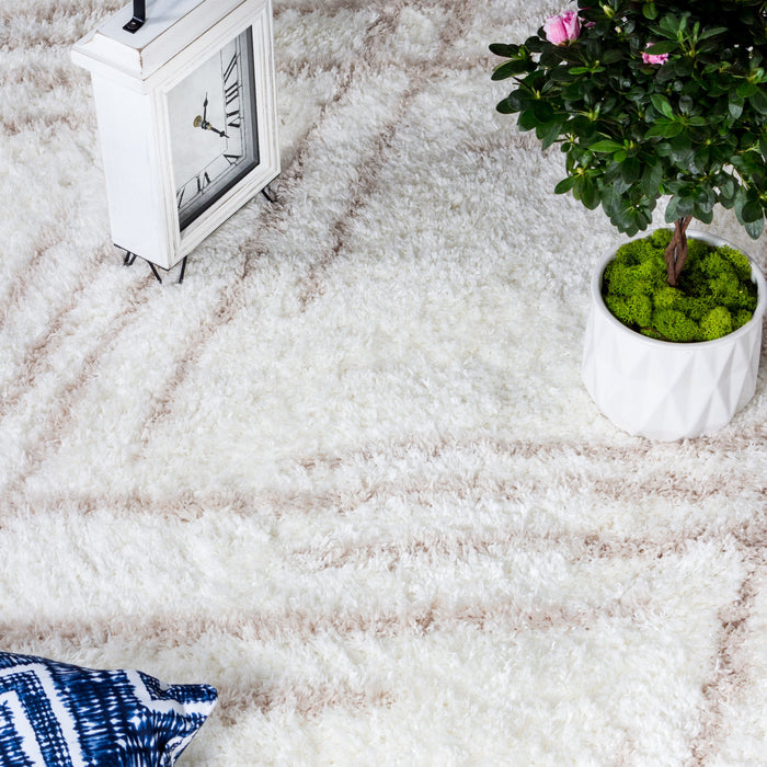 Ker Cream Lines 3x5 Area Rug