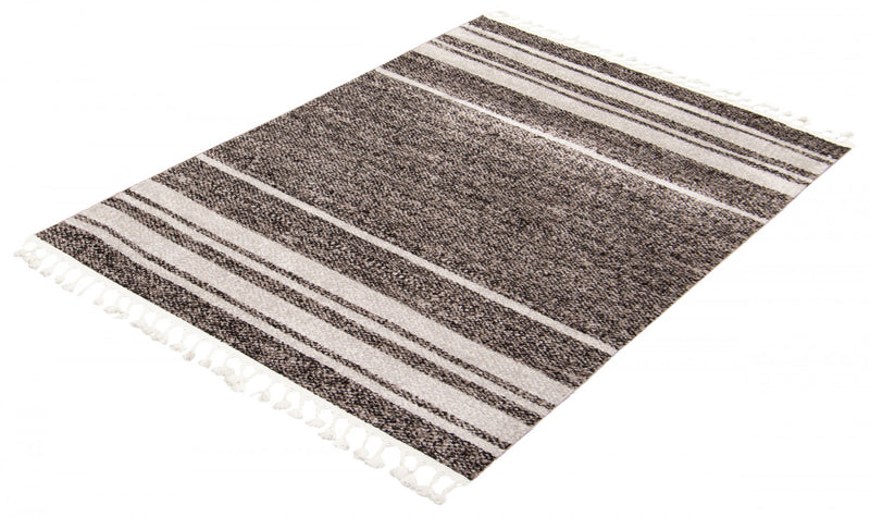 Vera Earth Taupe/Black Area Rug - 7'10\" x 10'5\"