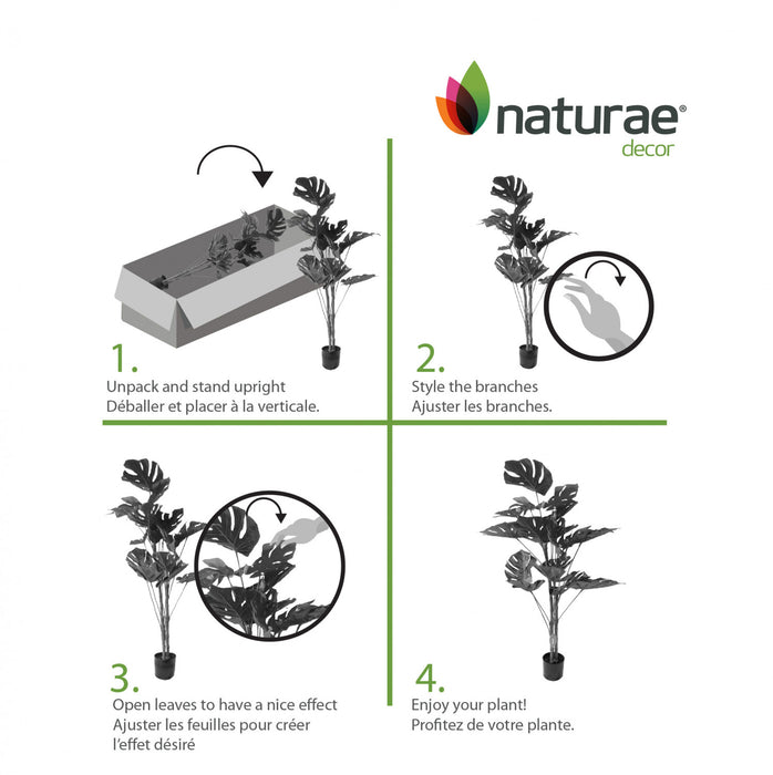 Artificial 47\" Monstera Indoor & Outdoor In Black Pot