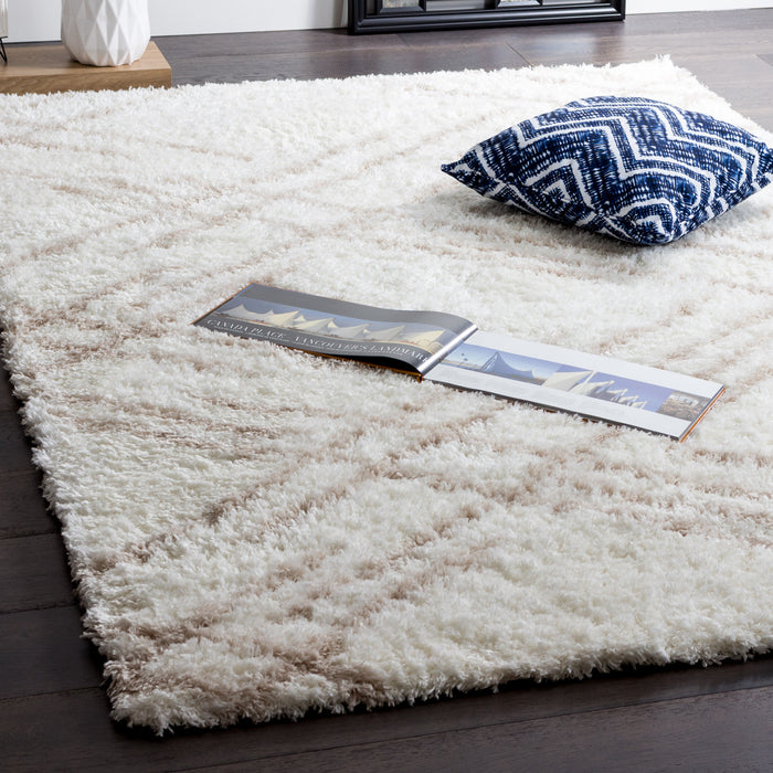 Ker Cream Lines 4x6 Area Rug