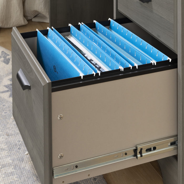 Versa Computer Desk With Hutch - Grey Maple