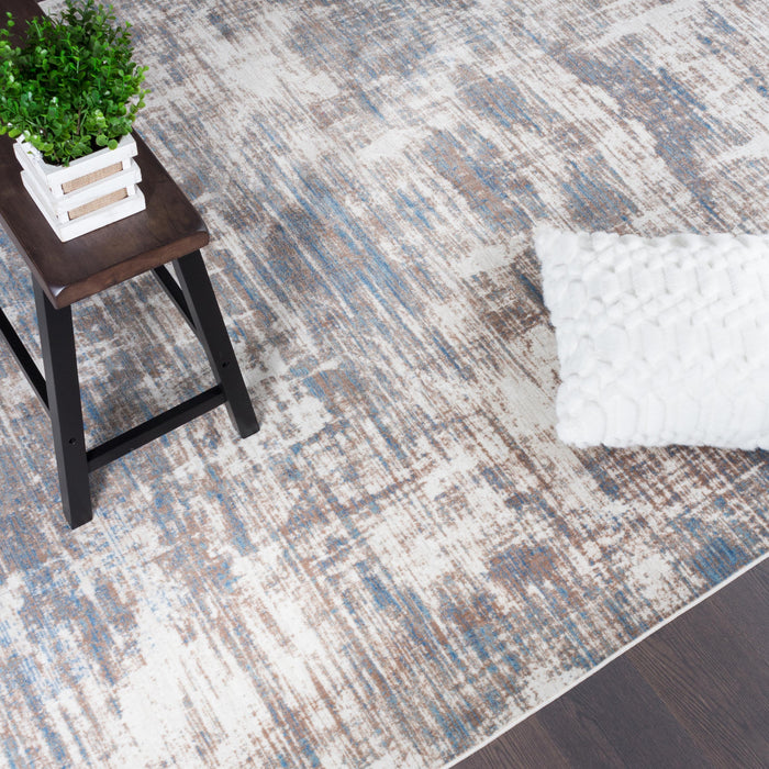 Shi Abstract Blue 5x8 Area Rug