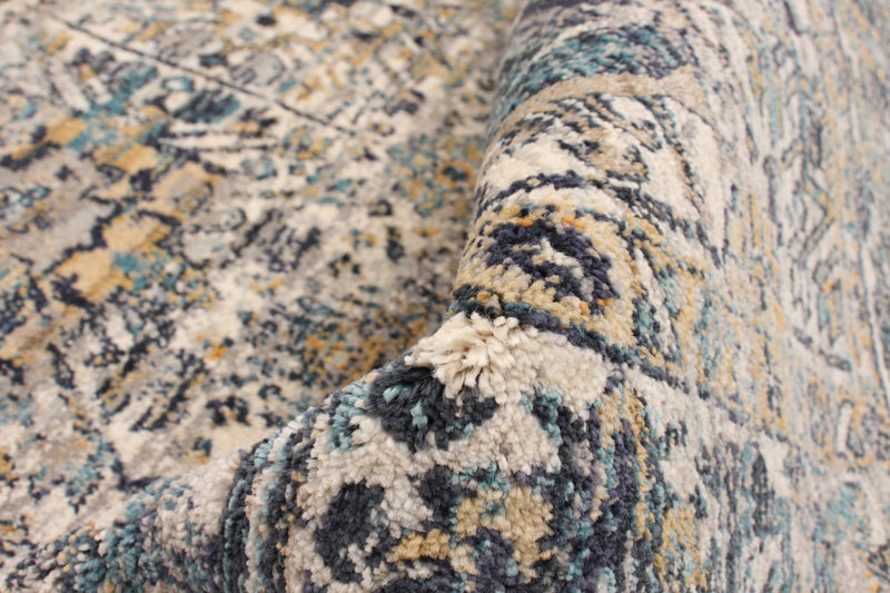 Bolivar Yalameh Blue-Ivory Area Rug - 5'3\" x 7'6\"