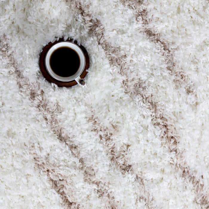 Ker Cream Lines 4x6 Area Rug