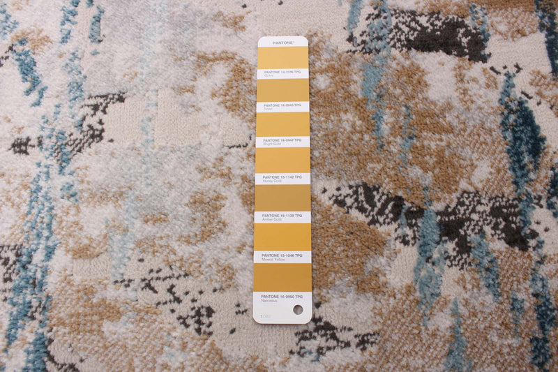 Tahi Blue, Grey, Taupe Rug 5'3\" X 7'3\" Area Rug