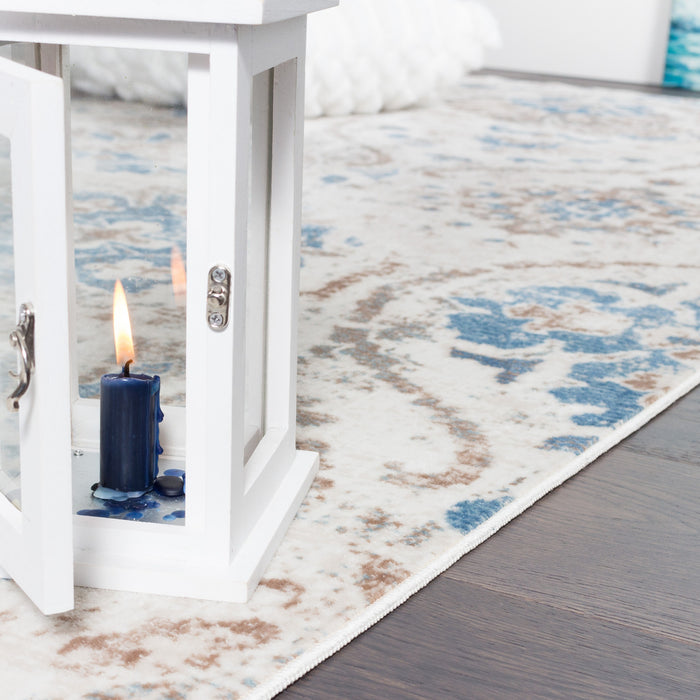 Shi Flora Blue 3x5 Area Rug