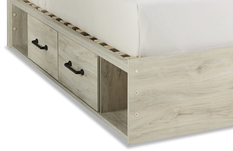 Abby 6pc Bedroom Set with Side Storage Bed, Dresser, Mirror & Nightstand, LED, USB, White - King Size