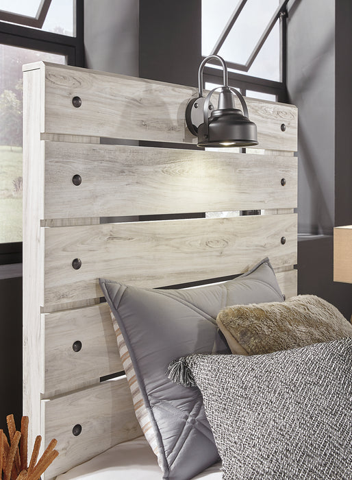 Abby 6pc Bedroom Set with Panel Bed, Dresser, Mirror & Nightstand, LED, USB, White - Full Size