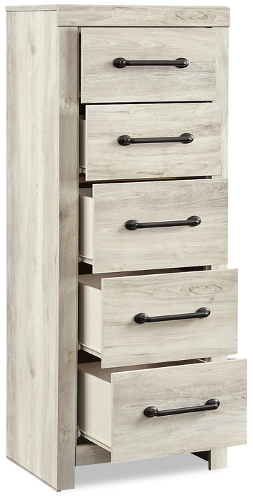 Abby Bedroom Narrow Chest of Drawers, 5-Drawer, 21.7\"W x 53.9\"H - White