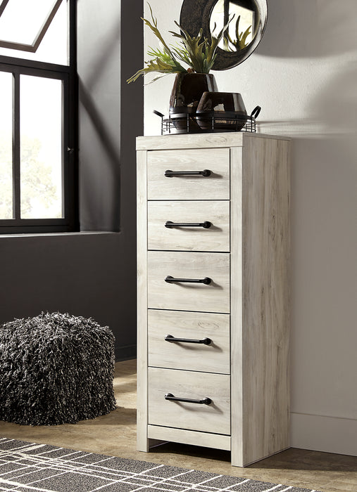 Abby Bedroom Narrow Chest of Drawers, 5-Drawer, 21.7\"W x 53.9\"H - White
