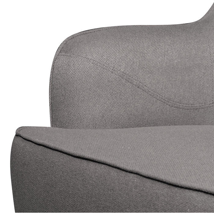 Aimy 28\" Linen Look Fabric Accent Chair with Cylindrical Wood Legs - Dark Grey