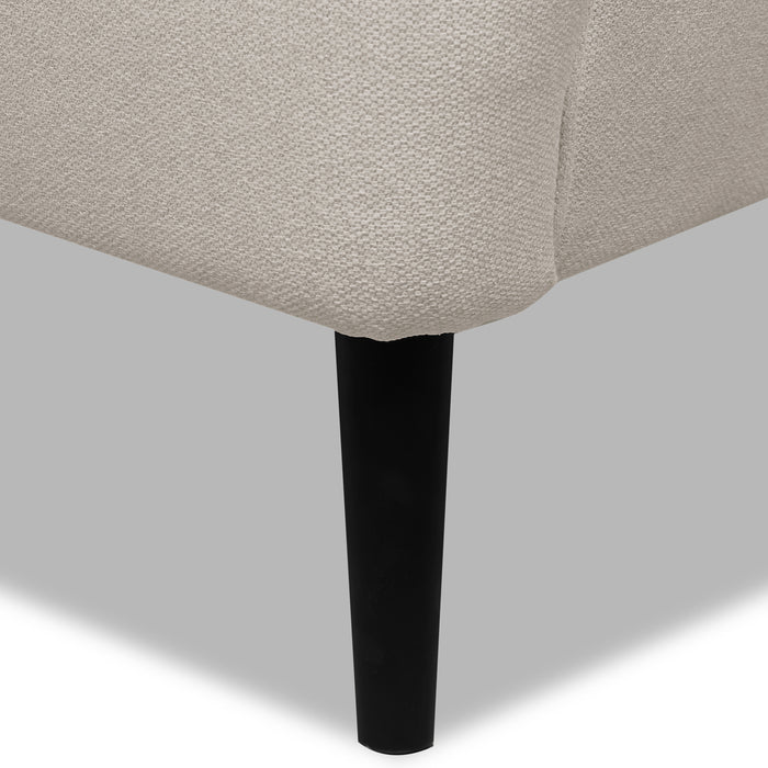 Aimy 28\" Linen Look Fabric Accent Chair with Cylindrical Wood Legs - Light Grey