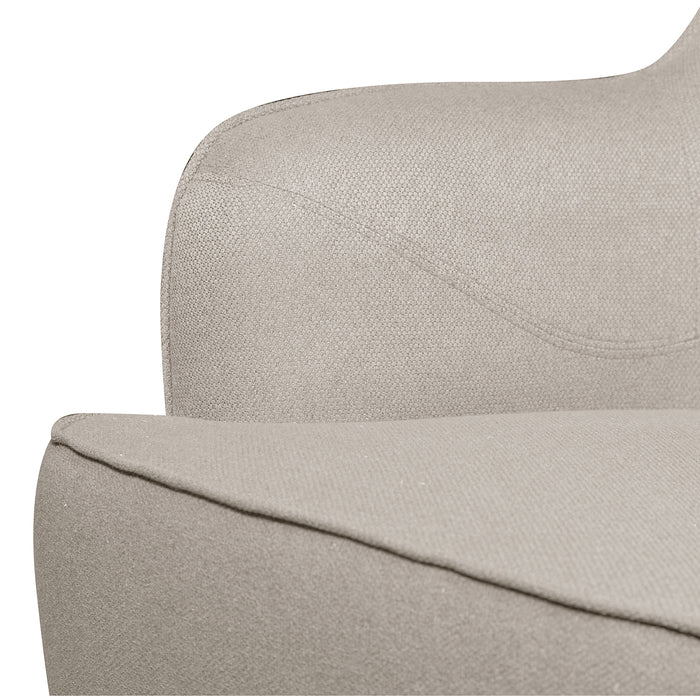 Aimy 28\" Linen Look Fabric Accent Chair with Cylindrical Wood Legs - Light Grey