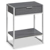 Alice 19.5\" Accent Table With Storage & Shelf - Grey with Chrome Accents