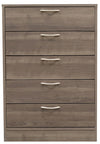Arlo Bedroom Chest of Drawers, 5-Drawer, 23.6\"W x 36.2\"H, Made in Canada - Grey/Brown