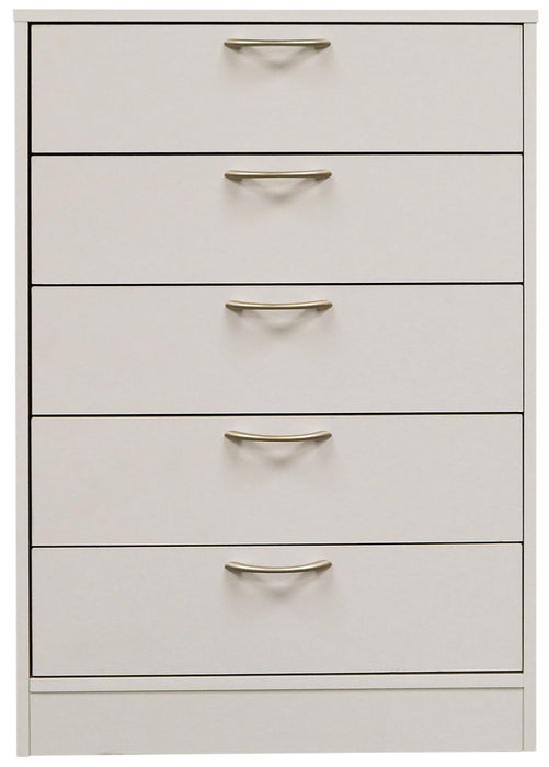Arlo Bedroom Chest of Drawers, 5-Drawer, 23.6\"W x 36.2\"H, Made in Canada - White