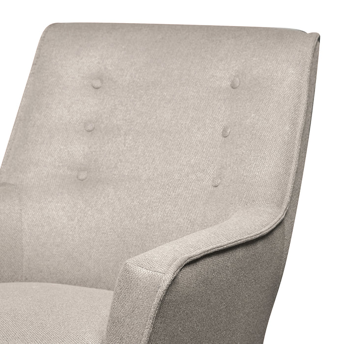 Arni 28\" Linen-Look Fabric Accent Chair with Wood Legs - Grey