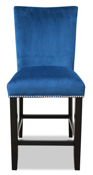 Cami Counter-Height Dining Chair with Velvet Fabric - Blue