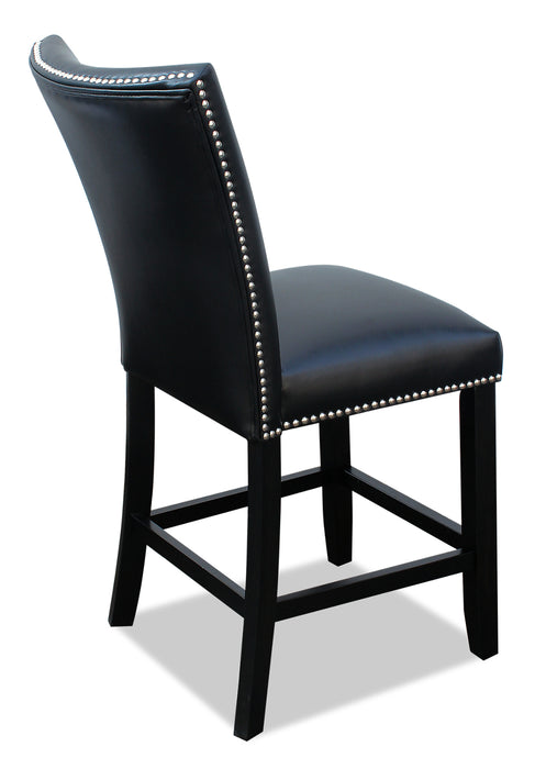 Cami Counter-Height Dining Chair with Vegan-Leather Fabric - Black