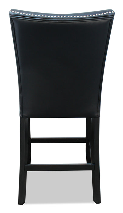 Cami Counter-Height Dining Chair with Vegan-Leather Fabric - Black