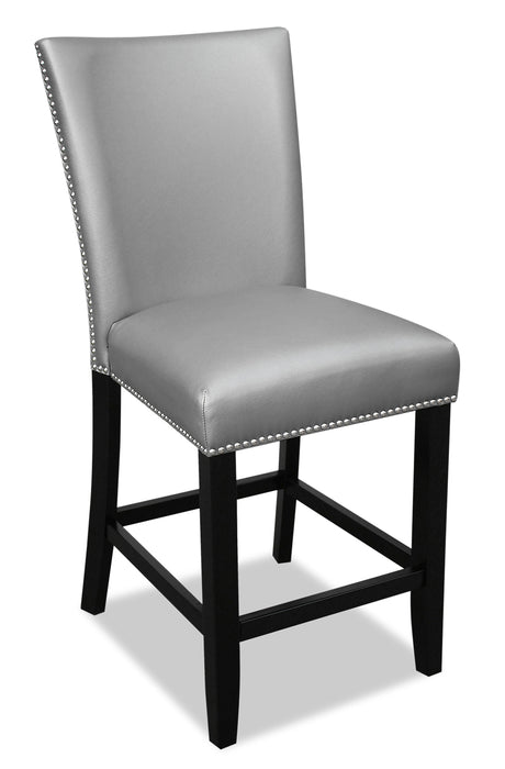 Cami Counter-Height Dining Chair with Vegan-Leather Fabric - Grey