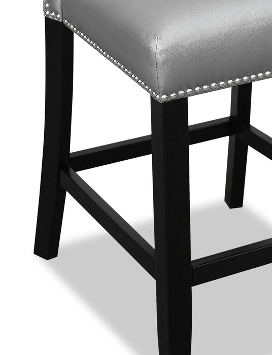 Cami Counter-Height Dining Chair with Vegan-Leather Fabric - Grey