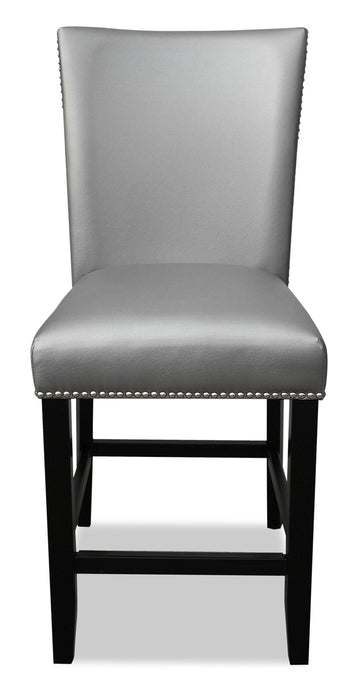 Cami Counter-Height Dining Chair with Vegan-Leather Fabric - Grey